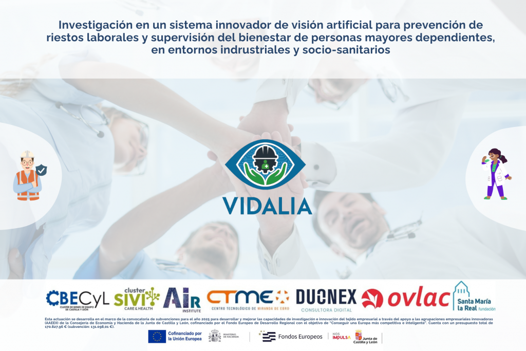 VIDALIA: Investigación en un sistema innovador de visión artificial para prevención de riesgos laborales y supervisión del bienestar de personas mayores dependientes, en entornos industriales y socio-sanitarios